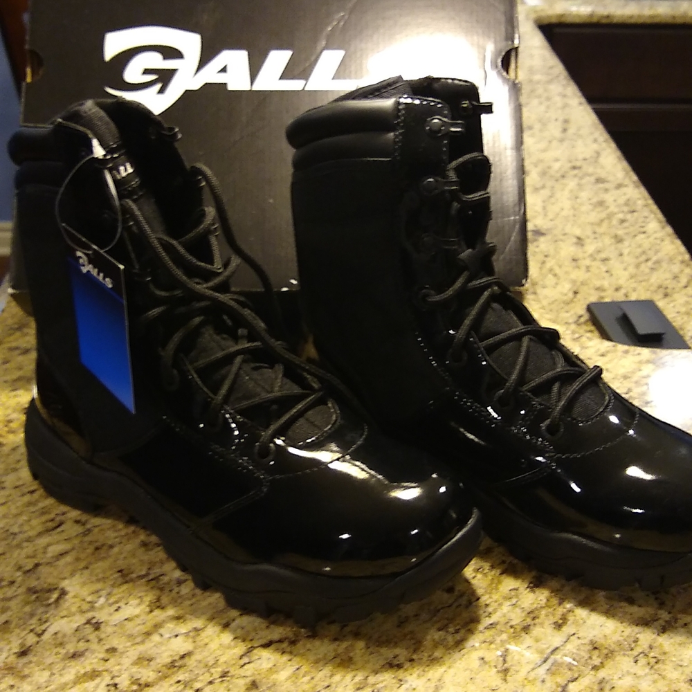 Galls 8 inch, hi gloss, duty boots, mens